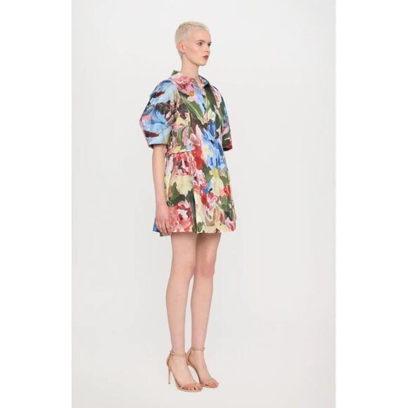 Stine Goya Abstract Print Structured Sleeve Mini Dress Size Small - Picture 11 of 14